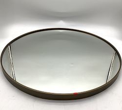 Open Box: Linden Round Mirror (30") - Tumbled Brass