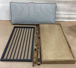 Open Box: Lucy Mango Wood &amp; Steel Storage Bench (39.25") - Seadrift, Black Metal