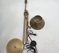 Open Box: Sherman Metal Adjustable Reading Floor Lamp (41") - Vintage Brass, Metal Shade
