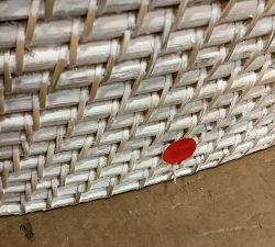 Open Box: Tava Handwoven Rattan Divided Hamper - White