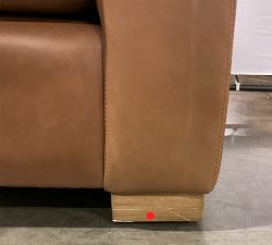 Open Box: Turner Square Arm Leather Small Armchair without Nailheads (37") - Churchfield Camel, Seadrift