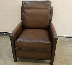 Open Box: Tyler Square Arm Leather Tall Manual Recliner with Nailheads (41") - Burnished Walnut, Espresso