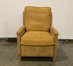 Open Box: Tyler Square Arm Leather Tall Manual Recliner with Nailheads (41") - Keystone Sandstone, Seadrift