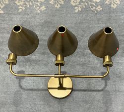 Open Box: Walker Triple Tapered Sconce (28") - Tumbled Brass
