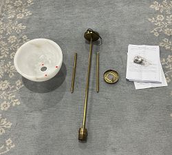 Open Box: Windham Alabaster Dome Pendant (12") - Tumbled Brass