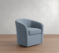 Open Box: Blake Swivel Chair - Performance Heathered Basketweave River