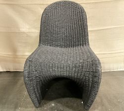 Open Box: Encinitas Wicker Outdoor Dining Chair - Black
