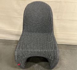 Open Box: Encinitas Wicker Outdoor Dining Chair - Black