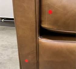 Open Box: Irving Roll Arm Leather Armchair without Nailheads (33") - Statesville Toffee, Coffee