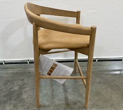 Open Box: Laguna Leather Counter Stool (24") - Keystone Sandstone, Seadrift