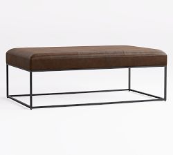 Millie Leather Rectangular Ottoman