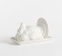 Figural Turkey Stoneware Butter Dish