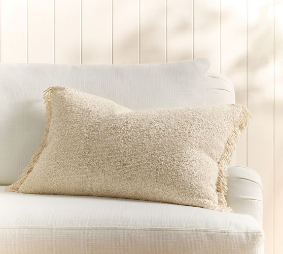 Boucle Fringe Lumbar Pillow Cover