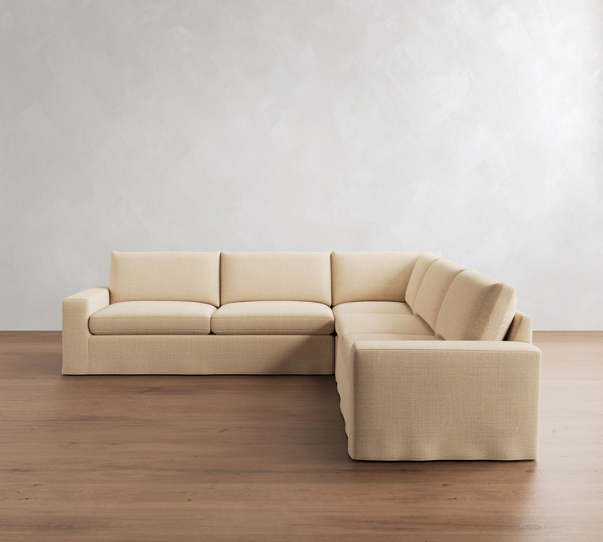 Sierra Slipcovered 3-Piece L-Shaped Sectional (126")