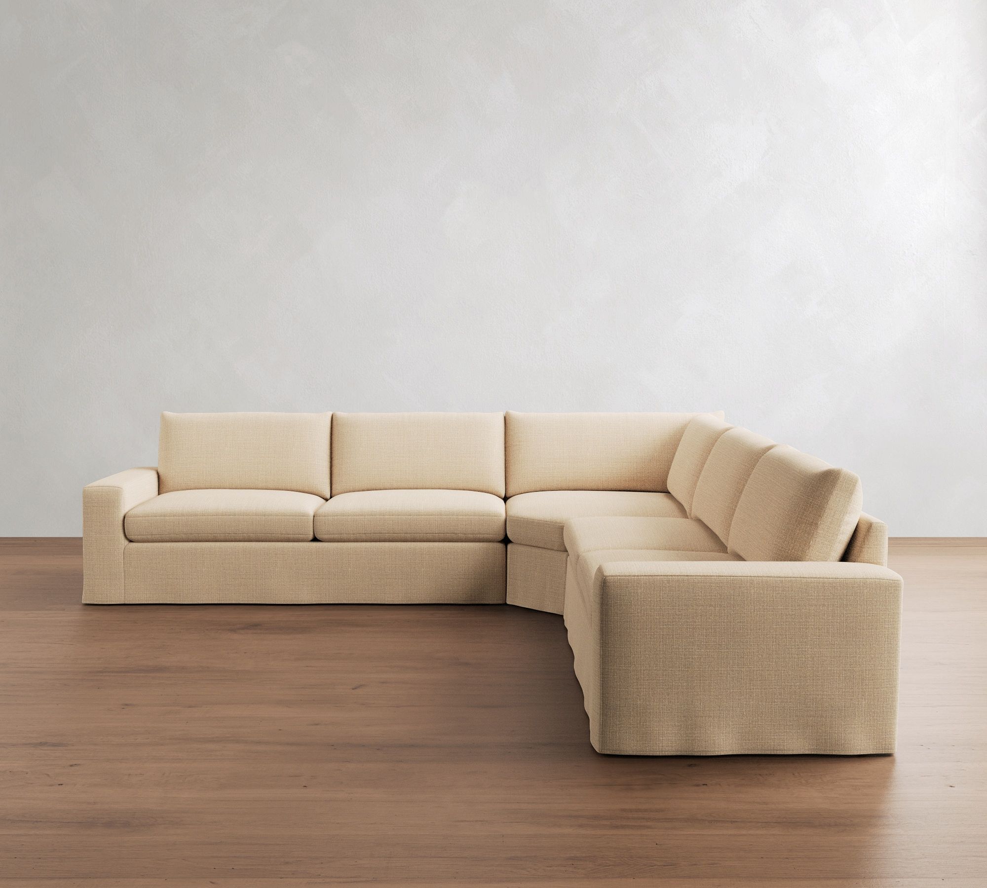 Sierra Slipcovered 3-Piece L-Shaped Wedge Sectional (137"&ndash;147")