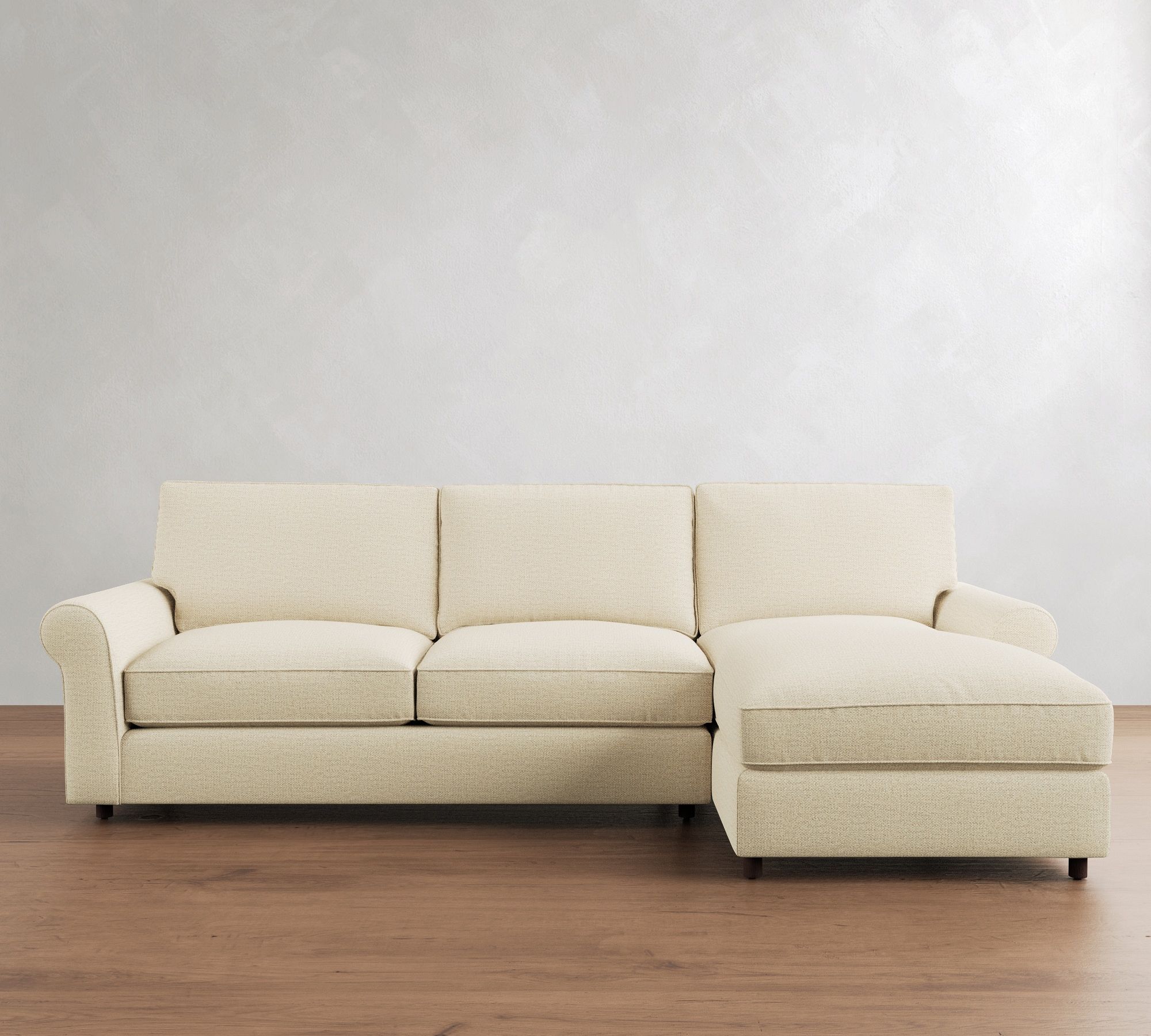 PB Comfort Roll Arm Chaise Sleeper Sectional (112")