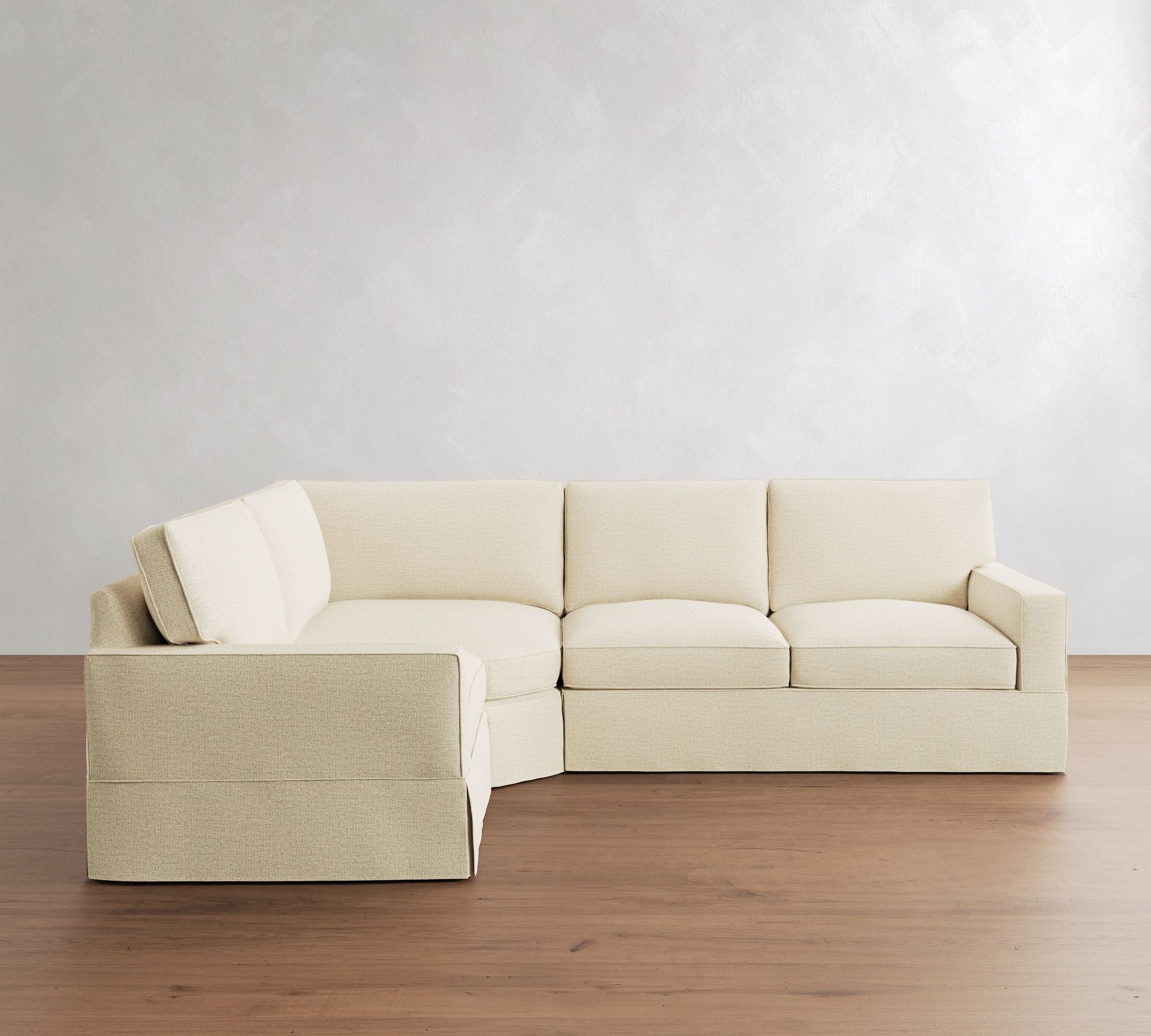 PB Comfort Square Arm Slipcovered 3-Piece Wedge Sectional (115") - thumbnail 8