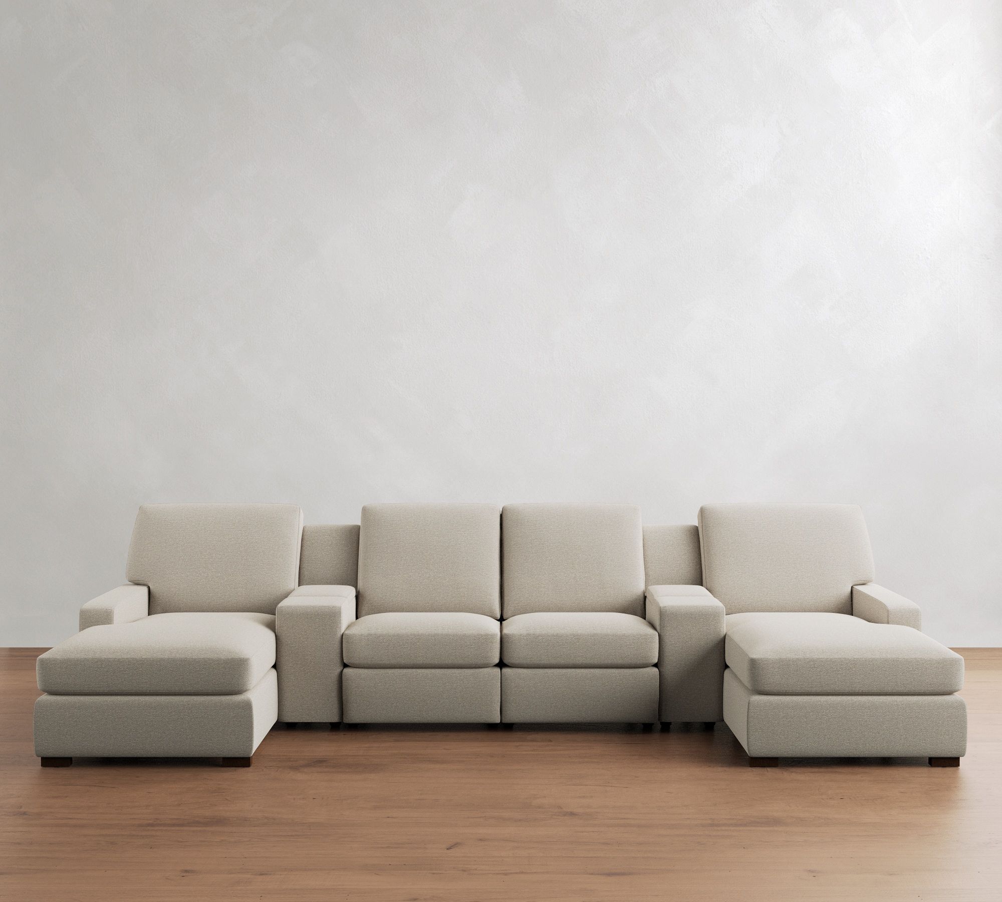 Turner Square Arm Power Reclining Double Chaise Sectional (135"&ndash;160") - thumbnail 6