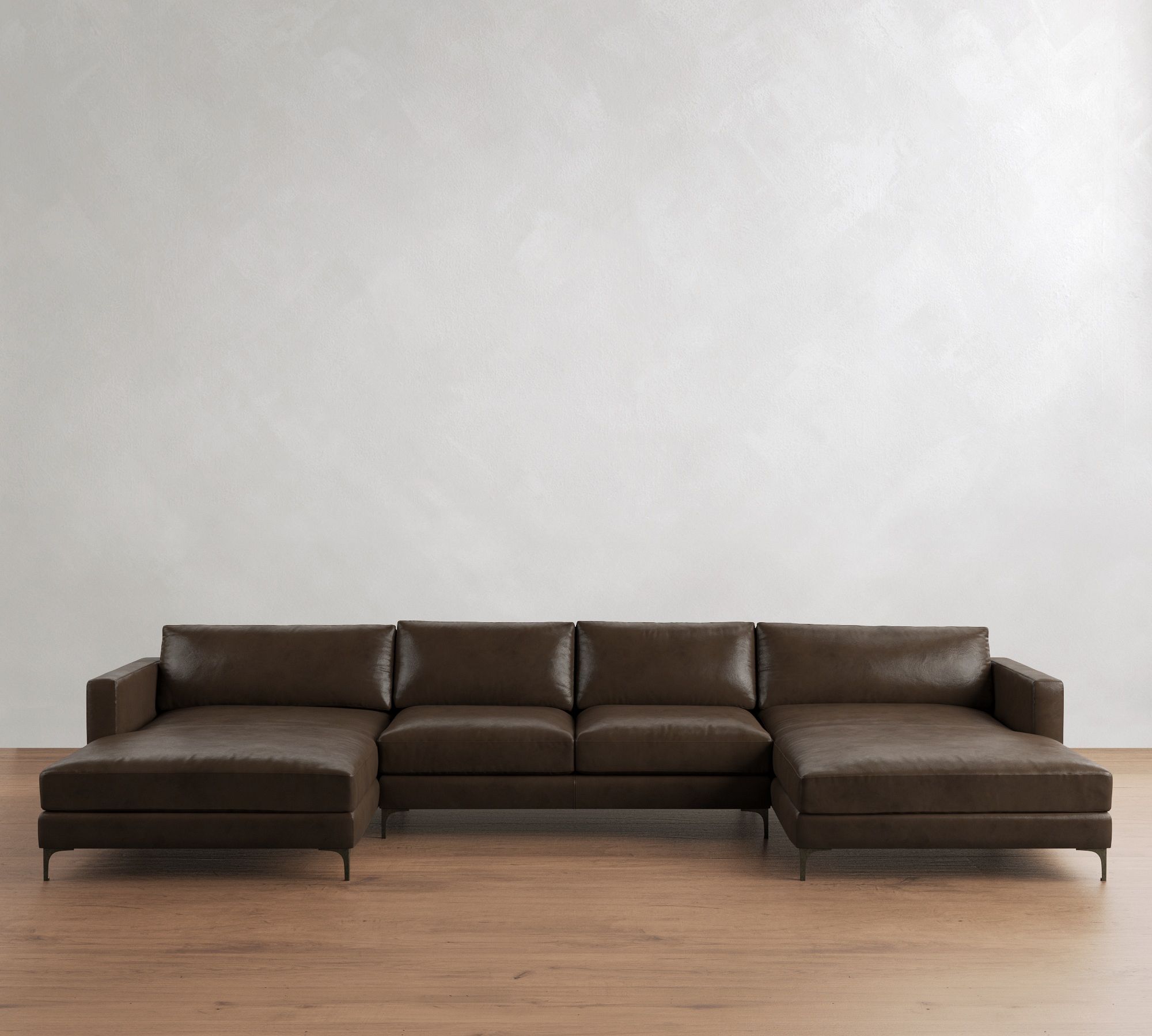 Jake Leather Double Chaise Sectional (145"&ndash;164") - thumbnail 5