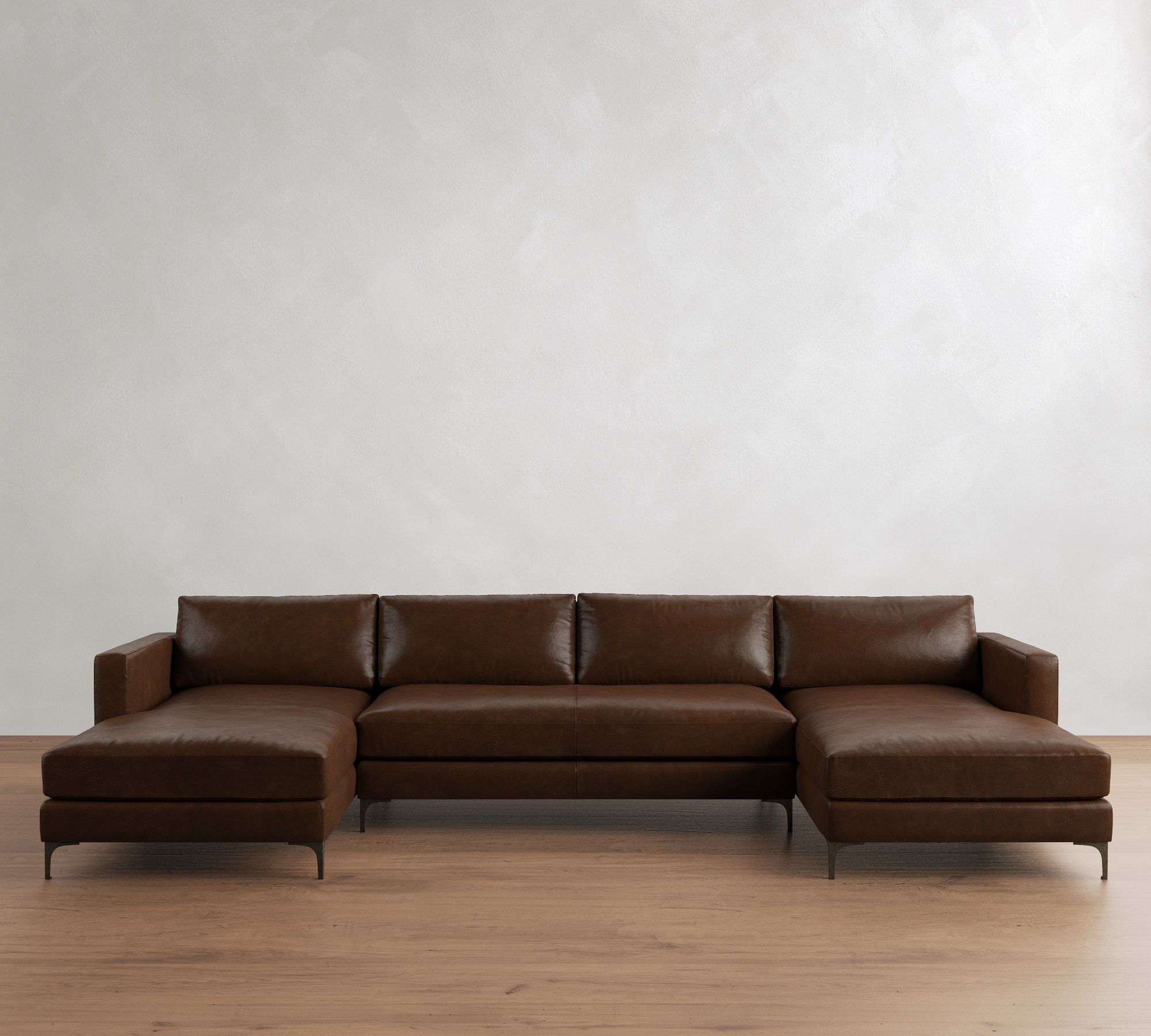 Jake Leather Double Chaise Sectional (145"&ndash;164") - thumbnail 4