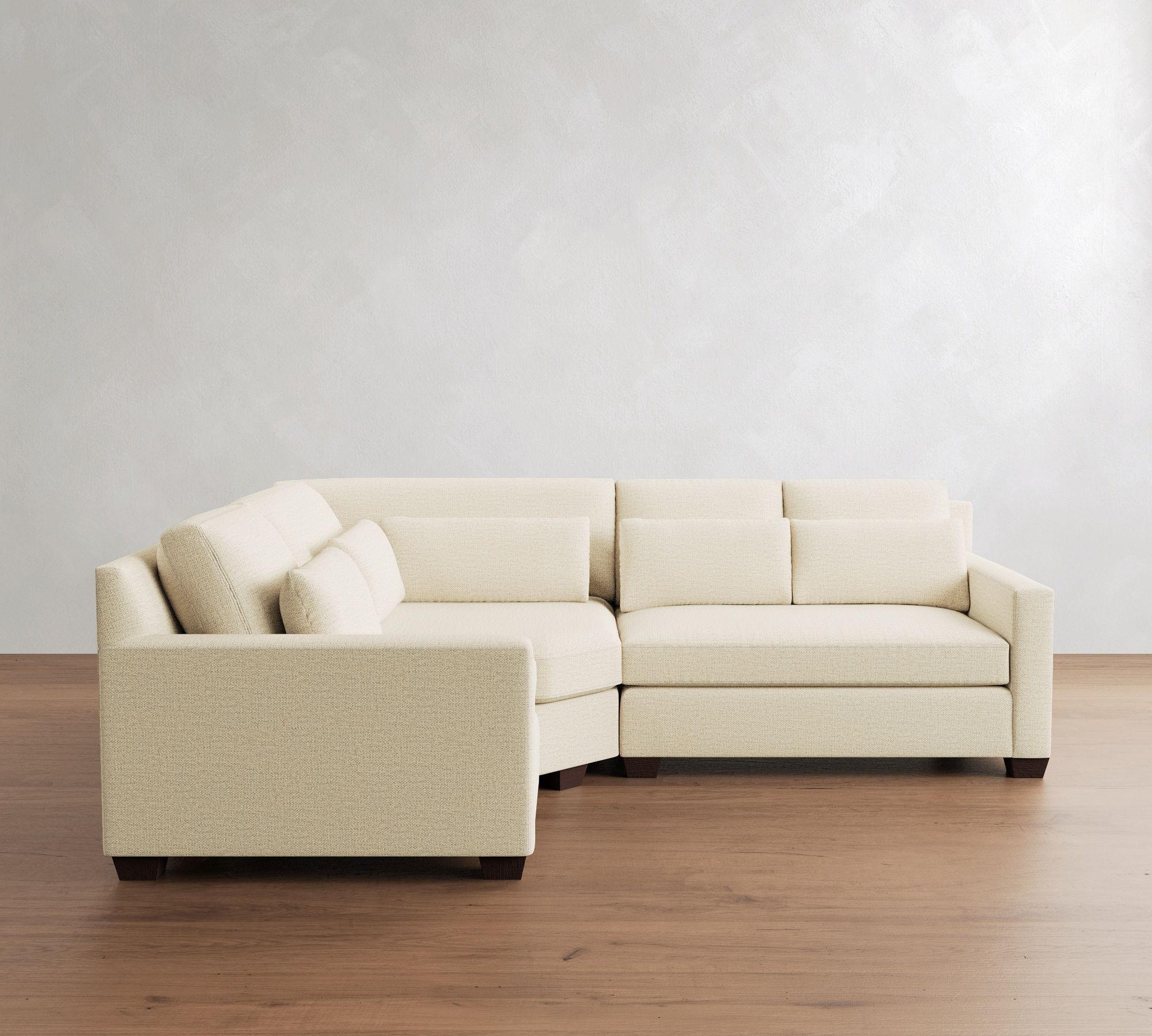 York Square Arm Deep Seat 3-Piece Wedge Sectional (108")
