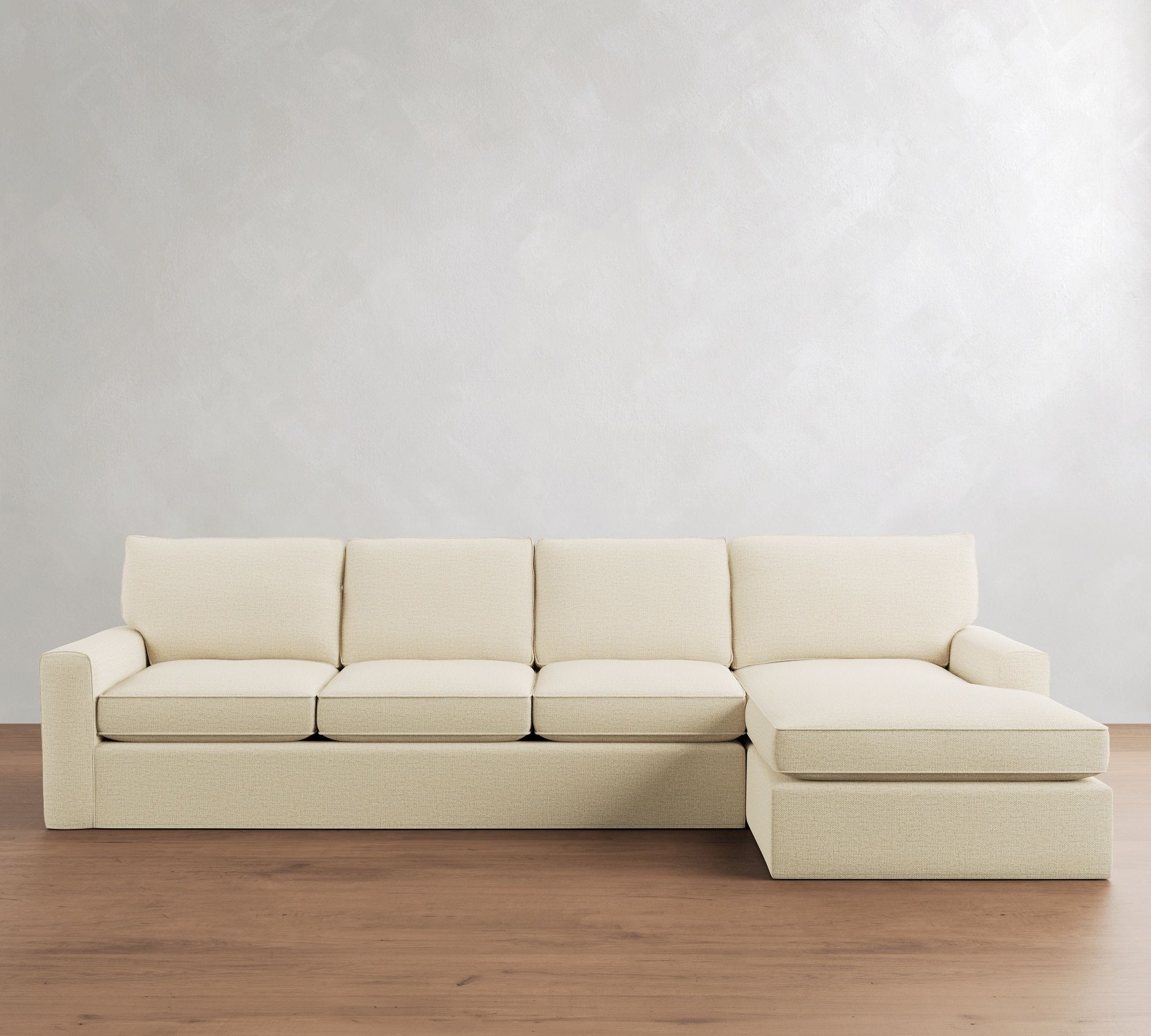 Pearce Square Arm Slipcovered Chaise Sectional (101"&ndash;141") - thumbnail 2