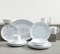 Chambray Tile Stoneware Soup Bowls - Set of 4