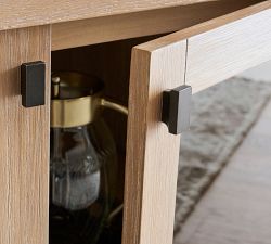 Modern Farmhouse Hutch with Display Cabinet (34")