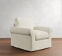 PB Comfort Modern Roll Arm Slipcovered Swivel Chair