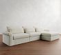 Westwood Roll Arm Deep Seat Slipcovered Modular Chaise Sectional (148")