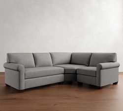 York Roll Arm 3-Piece Wedge Sectional (103")