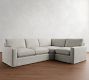 PB Comfort Modern Square Arm Slipcovered 3-Piece Wedge Sectional (115")