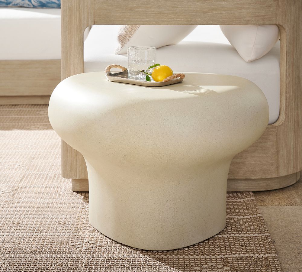 Vila Concrete Round Outdoor Side Table (24") by Pottery Barn
