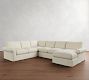 PB Comfort Modern Roll Arm Slipcovered L-Shaped Chaise Sectional (137")