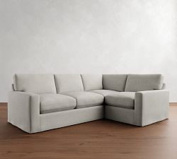 PB Comfort Modern Square Arm Slipcovered 3-Piece Sectional (106")