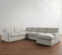 PB Comfort Modern Square Arm Slipcovered L-Shaped Chaise Sectional (134")