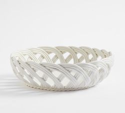 Rustic Woven Ceramic Serving Bowl