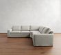 Big Sur Square Arm Slipcovered 3-Piece L-Shaped Wedge Sectional (123")