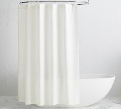 European Flax Linen Waffle Shower Curtain