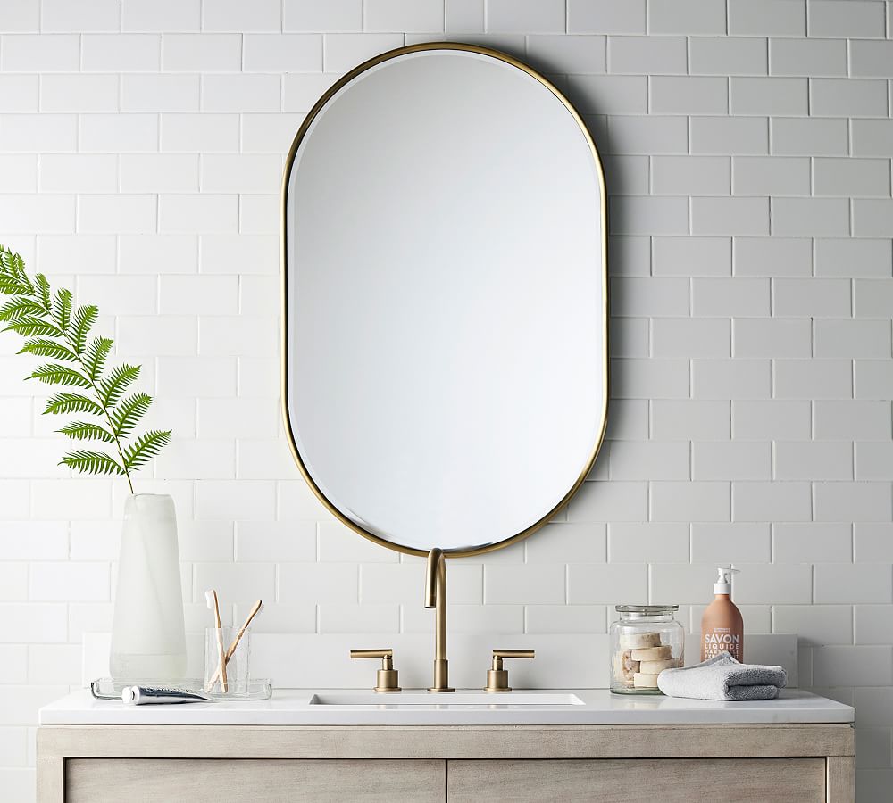 Vintage Pill Shaped Mirror by Pottery Barn