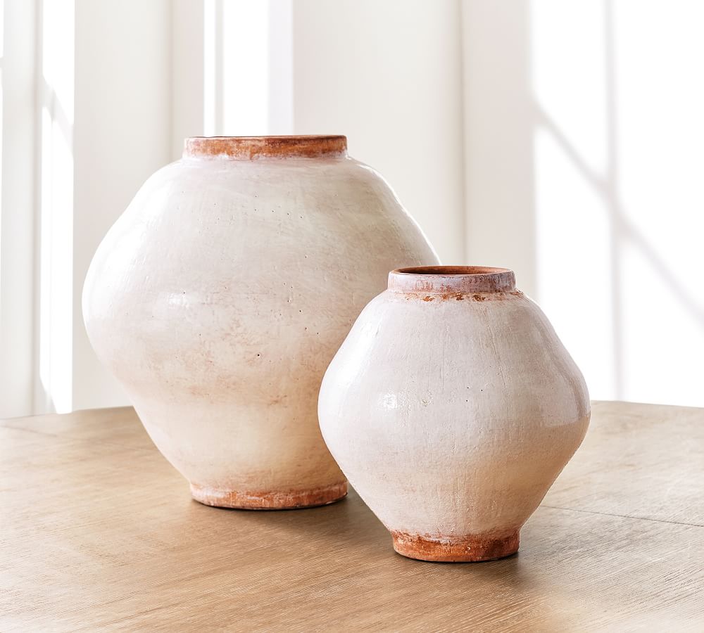 Glazed Handcrafted Terracotta Vases by Pottery Barn