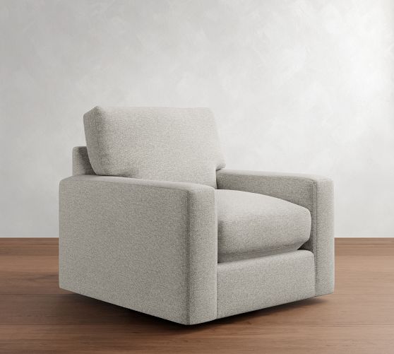 PB Comfort Modern Square Arm Swivel Chair by Pottery Barn