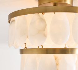 Solene Alabaster Round Flush Mount (14")