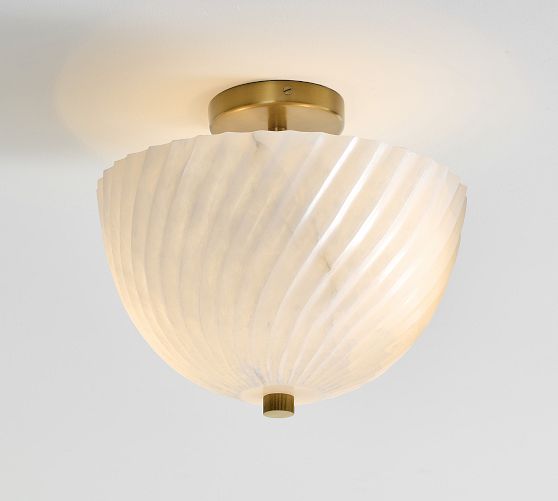 Amalia Alabaster Flush Mount (12") by Pottery Barn