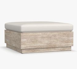 Indio Eucalyptus Modern Platform Outdoor Ottoman (33")