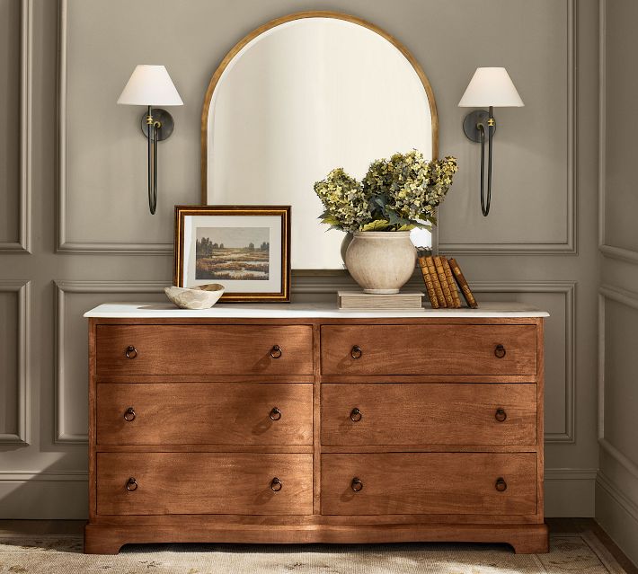 black dresser with gold 6 Drawer for Bedroom, 47
