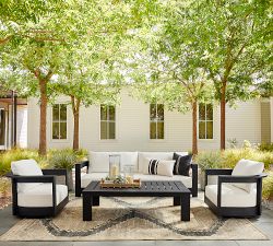 Malibu Metal Rectangular Outdoor Grand Coffee Table (58")