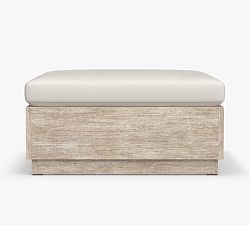 Indio Eucalyptus Modern Platform Outdoor Ottoman (33")