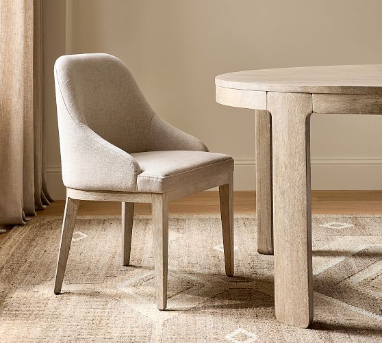 Layton Upholstered Dining Armchair by Pottery Barn