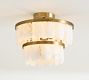 Solene Alabaster Round Flush Mount (14")